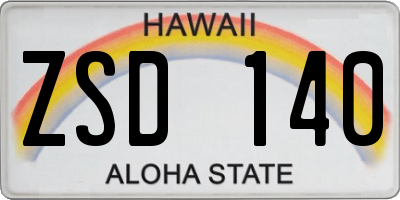 HI license plate ZSD140
