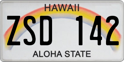 HI license plate ZSD142