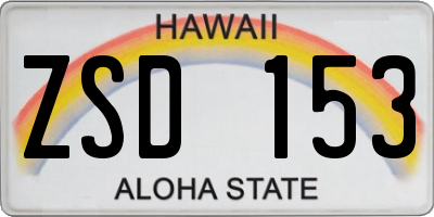 HI license plate ZSD153