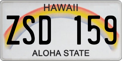 HI license plate ZSD159