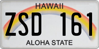HI license plate ZSD161