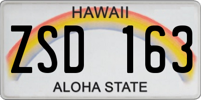 HI license plate ZSD163