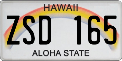 HI license plate ZSD165