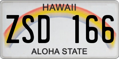 HI license plate ZSD166