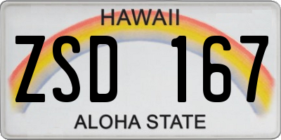 HI license plate ZSD167