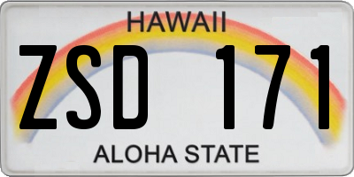 HI license plate ZSD171