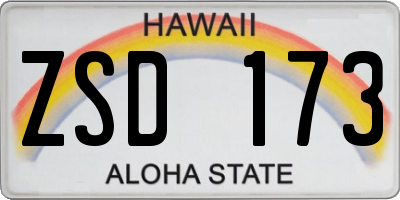 HI license plate ZSD173