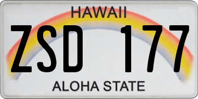 HI license plate ZSD177