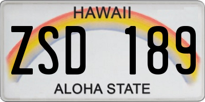 HI license plate ZSD189