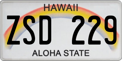 HI license plate ZSD229