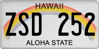 HI license plate ZSD252