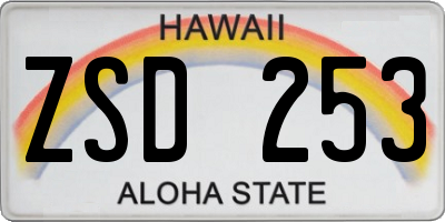 HI license plate ZSD253