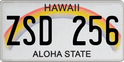 HI license plate ZSD256