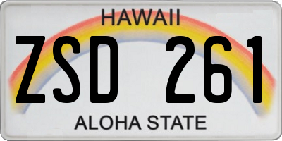 HI license plate ZSD261