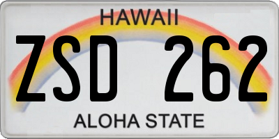HI license plate ZSD262