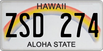 HI license plate ZSD274