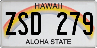 HI license plate ZSD279
