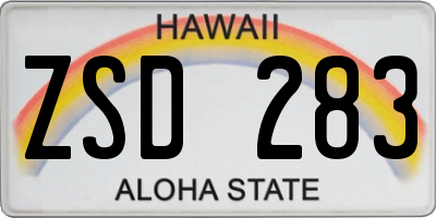 HI license plate ZSD283