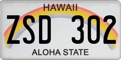 HI license plate ZSD302