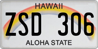 HI license plate ZSD306