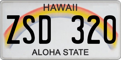 HI license plate ZSD320