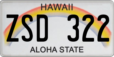 HI license plate ZSD322