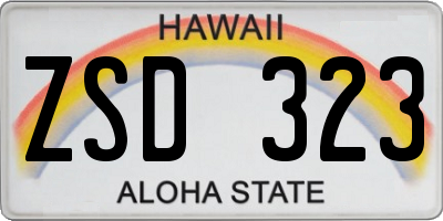HI license plate ZSD323