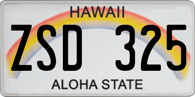 HI license plate ZSD325