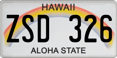 HI license plate ZSD326
