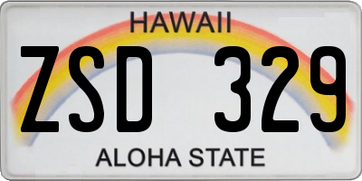HI license plate ZSD329