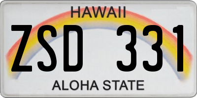 HI license plate ZSD331