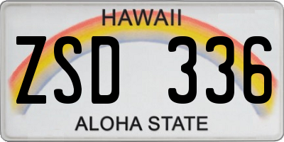 HI license plate ZSD336