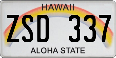 HI license plate ZSD337