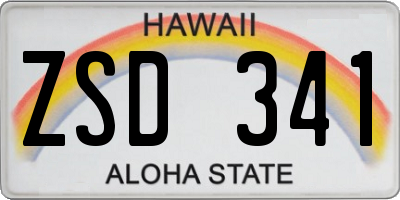 HI license plate ZSD341