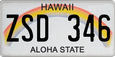HI license plate ZSD346