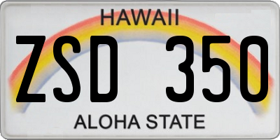 HI license plate ZSD350