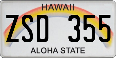 HI license plate ZSD355