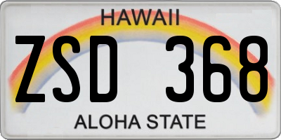 HI license plate ZSD368
