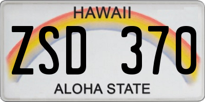 HI license plate ZSD370