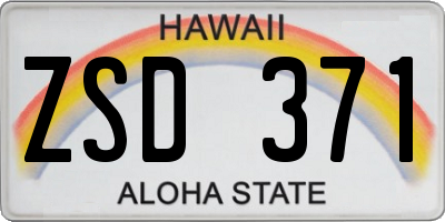HI license plate ZSD371