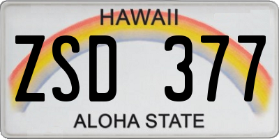 HI license plate ZSD377