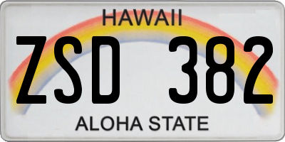 HI license plate ZSD382