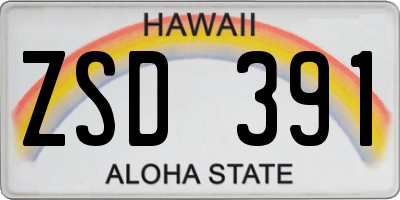 HI license plate ZSD391