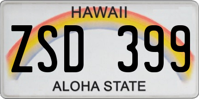 HI license plate ZSD399
