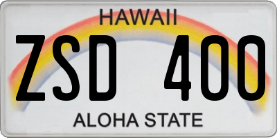 HI license plate ZSD400
