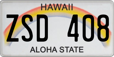 HI license plate ZSD408