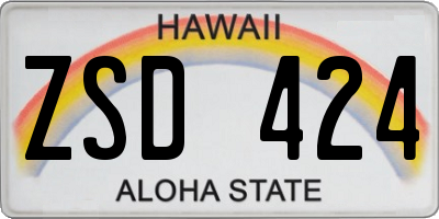 HI license plate ZSD424
