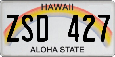 HI license plate ZSD427