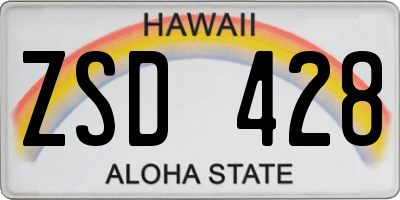 HI license plate ZSD428