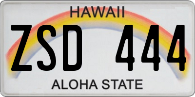 HI license plate ZSD444